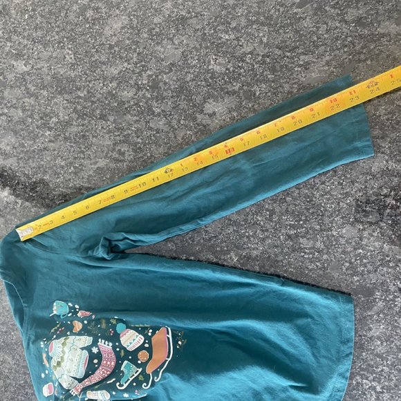 Teal Long Sleeve Lounge Top-Pajama Top Size Large - Picture 5 of 9